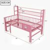Kindereinzelbett 90×200 cm aus Metall mit Sicherheitsgitter und Stauraum, rosa Bild 4