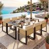 Flieks Garten-Essgruppe, Polyrattan Tisch- und Stuhlset Gartenmöbel Essgruppe Stuhl*6 & Tisch*1 Bild 3
