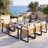 Flieks Garten-Essgruppe, Polyrattan Tisch- und Stuhlset Gartenmöbel Essgruppe Stuhl*6 & Tisch*1 Bild 2
