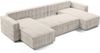 AX LIVING Aydin U Sofa Wohnlandschaft mit Schlaffunktion U Form Creme Bild 5