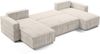 AX LIVING Aydin U Sofa Wohnlandschaft mit Schlaffunktion U Form Creme Bild 4