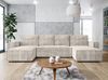 AX LIVING Aydin U Sofa Wohnlandschaft mit Schlaffunktion U Form Creme Bild 2