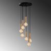 Vente-unique - Deckenleuchte verstellbar - Metall - H. 40-136 cm - Goldfarben - JOSETTE Bild 5