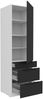Küchen Hochschrank 60 cm Küche ARIA Schwarz ultra matt + Weiss matt, hochwertige Fronten mit Anti Fingerprint Beschichtung, Soft-Close Küchenzeile Küchenblock Bild 3