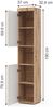 Badschrank Luna Eiche Wotan 37 x 190 cm Vicco Bild 2