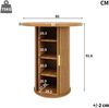 Merax Runder Bartisch mit Stauraum, 91,6cm hoher Stehtisch mit Schrank, Belastbar bis 75kg, Natur Bild 4
