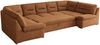 U-förmige Ecksofa, Bigsofa mit schlaffunktion, Wohnlandschaft XXL - MORBIDO U - Orange Stoff Bild 5
