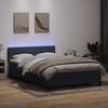 vidaXL Boxspringbett mit Matratze & LED Dunkelgrau 160x210 cm Samt 3317176 Bild 4