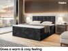 MEBLINI Boxspringbett TAPO 2 180x200 cm mit Bettkasten - H4/Schwarz Samt Polsterbett - Doppelbett mit Topper & Taschenfederkern-Matratze Bild 4