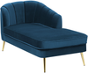 Chaiselongue Samtstoff kobaltblau linksseitig ALLIER Bild 4