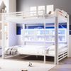 Merax Kinderbett 140x200cm Etagenbett Jugendbett mit Stauraumschränken und LED-Licht, Weiß Bild 5