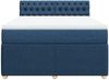 vidaXL Boxspringbett mit Matratze Blau 160x200 cm Stoff 3287520 Bild 4