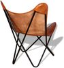 vidaXL Butterfly-Sessel Braun Echtleder 243728 Bild 4