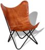 vidaXL Butterfly-Sessel Braun Echtleder 243728 Bild 2