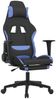 Gaming-Stuhl mit Fußstütze Drehbar Schwarz und Blau Stoff, Drehbar [345507] Bild 2