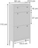 Schuhschrank Aron Weiß 60 x 115 cm Vicco Bild 2