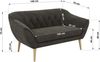 Polstersofa PIRS 2 Skandinavisches Sofa 2-Sitzer, Sofa mit Wellenfederung, Breite 140 cm, Buche Füße Hoher Sitzkomfort - Dunkelgrau Velvet Bild 5
