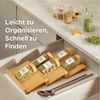 Praknu Gewürzstreuer Gewürzgläser Eckig mit Bambusdeckel - 12er Set - Gewürz Organizer, (12-tlg), 120 ml Gewürz Organizer - Gewürzdosen - Gewürzgläser - Gewürzbehälter Bild 4