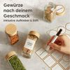 Praknu Gewürzstreuer Gewürzgläser Eckig mit Bambusdeckel - 12er Set - Gewürz Organizer, (12-tlg), 120 ml Gewürz Organizer - Gewürzdosen - Gewürzgläser - Gewürzbehälter Bild 3