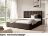 MEBLINI Polsterbett 160x200 mit Lattenrost und Matratze – BALEARO – Dunkelbraun Samt – Doppelbett mit Bettkasten - Stauraumbett - Kopfteil Bett mit Stauraum Bild 3