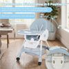 oyajia Kinderstuhl Kinderklappstuhl, Kinder-Esstuhl​, 3 in 1 Babystuhl, Kombiessstuhl (Babystuhl mit Tablett und 5-Punkt-Gurt, Fußstütze, Einfach zu Reinigen), Baby Wippe, ab 6 Monaten bis 3 Jahren Bild 3