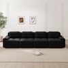 Flieks 4-Sitzer Sofa, Modular Schlafsofa, Tiefsofa mit 4 Kissen, Cord, Schwarz Bild 2