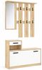 OTTO home Garderoben-Set Luna Kommode mit 1 Klappe + 1 Schubkasten, Paneel mit Spiegel 6 Haken, (2-St), Dielenmöbel-Set, Breite ca. 100 cm Bild 4