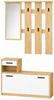 OTTO home Garderoben-Set Luna Kommode mit 1 Klappe + 1 Schubkasten, Paneel mit Spiegel 6 Haken, (2-St), Dielenmöbel-Set, Breite ca. 100 cm Bild 2