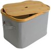 Faltbarer Bambuskorb Aufbewahrungsbox 35x25x24 cm 3er Set Aufbewahrungskorb Grau Bild 3