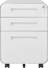 Mobiler Aktenschrank mit 3 Schubladen, 110 × 40 × 60 cm, aus Metall, Weiß, abschließbar, mit 5 Rollen Bild 4