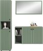 Garderobenkombination (B/H/T: 161x192x37 cm) in Smoke Green Nachbildung Bild 2