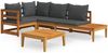 vidaXL 4-tlg. Garten-Lounge-Set mit Dunkelgrauen Kissen Akazienholz 3087277 Bild 2
