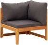 vidaXL 4-tlg. Garten-Lounge-Set mit Dunkelgrauen Kissen Akazienholz 3087277 Bild 3