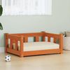 vidaXL Hundebett Wachsbraun 65,5 x 50 x 28 cm Massives Kiefernholz 869883 Bild 1