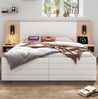 Doppelbett Set 160x200 cm mit Nachttischen, USB-Ladefunktion & Schubladen, Eiche/Weiß Bild 3