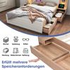 Doppelbett Set 160x200 cm mit Nachttischen, USB-Ladefunktion & Schubladen, Eiche/Weiß Bild 5