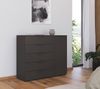 Rauch Möbel Flipp, Kombikommode, Kommode mit Stauraum für Wohnzimmer, Schlafzimmer, Flur, 2 Fachböden, Graphit, 1-türig, 5 Schubkästen, Griffe graphit, 120 x 100 x 42 cm Bild 2