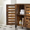 Vasagle Waschbeckenunterschrank, Badschrank, 60 x 30 x 60 cm, Stahlgestell, Aufbewahrungsschrank, mit 2 Lamellentüren, verstellbarer Einlegeboden, Industrie-Design, vintagebraun-schwarz von Songmics BBC902B01 Bild 3