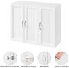 Yaheetech Hängeschrank mit 3 Türen und höhenverstellbarem Einlegeboden, Badezimmerschrank Küchenschrank Badmöbel Badschrank, Wandschrank, Medizinschrank für Wohnzimmer/Küche/Badezimmer, Weiß Bild 5