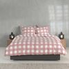 Zo! Home Cotton Bettwäsche 135x200 Quattro di Lino Shell Nude rosa weiß Karo Bild 5