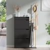 Schuhschrank Ivo Schwarz 90 x 181.5 cm mit 3 Fächern, 1 Schublade Vicco Bild 3