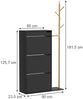 Schuhschrank Ivo Schwarz 90 x 181.5 cm mit 3 Fächern, 1 Schublade Vicco Bild 2