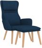 Relaxsessel mit Hocker Blau Samt, Drehbar [3097830] Bild 3
