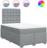 vidaXL Boxspringbett mit Matratze Hellgrau 120x200 cm Stoff 3292769 Bild 2