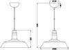 Retro LED Pendelleuchte Lampenschirm Metall Silber, Ø 36cm Bild 5