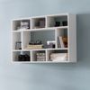 Wandregal WL5.810 Weiß 75 x 51 x 16 cm Holz Hängeregal Modern, Design Wandboard Freischwebend, Holzregal Regal für die Wand, Bücherregal Schmal, Dekoregal Schweberegal Wohnzimmer Bild 2