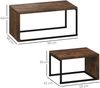 2er-Set Couchtisch/Satztisch 90 x 48 x 42 cm, MDF in Rustikalbraun mit Metallgestell Bild 4