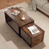 2er-Set Couchtisch/Satztisch 90 x 48 x 42 cm, MDF in Rustikalbraun mit Metallgestell Bild 2