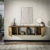 TV-Board Latona aus Mangoholz, modernes Schwebendes Design, Braun mit Messingdekor, 170 cm Bild 2