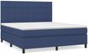 vidaXL Boxspringbett mit Matratze Blau 180x200 cm Stoff 3141799 Bild 2